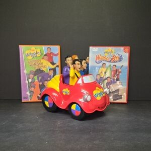 Vintage 2008 Wiggles Big Red Car Musical Toy - WORKS Plus 2 Dvd's